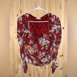 Kori Floral Burgundy Blouse